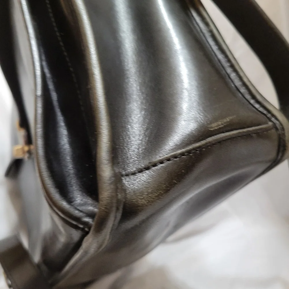Rare Vintage Rockport Black Full Grain Leather Briefcase